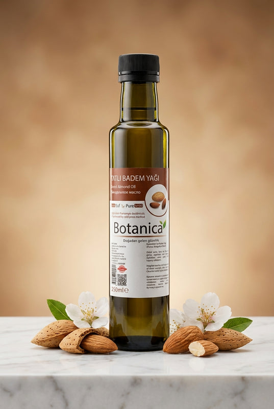 Tatlı Badem Yağı 250 ml – Botanica %100 saf doğal bakım yağı
