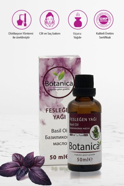 Fesleğen Yağı - Ocimum Basilicum - ( Saç Bakım Yağı ) Saç Ve Cilt Yağı Basil Oil 50 ml