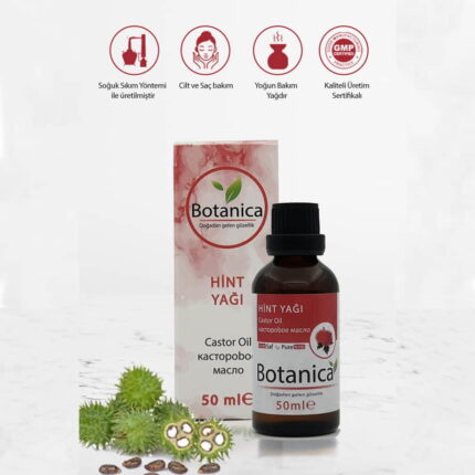 Hint Yağı - Ricinus Communis - ( Cilt Ve Saç Besleme ) Castor Oil Sabit Bakım Yağı 50 ml